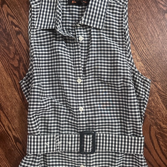 Ben Sherman navy white gingham belted shirt dress size small - Picture 3 of 8